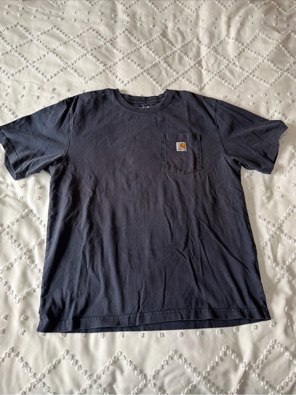 Carhartt Men’s L Navy Loose Fit Pocket Logo Crew Neck Short Sleeve T-Shirt